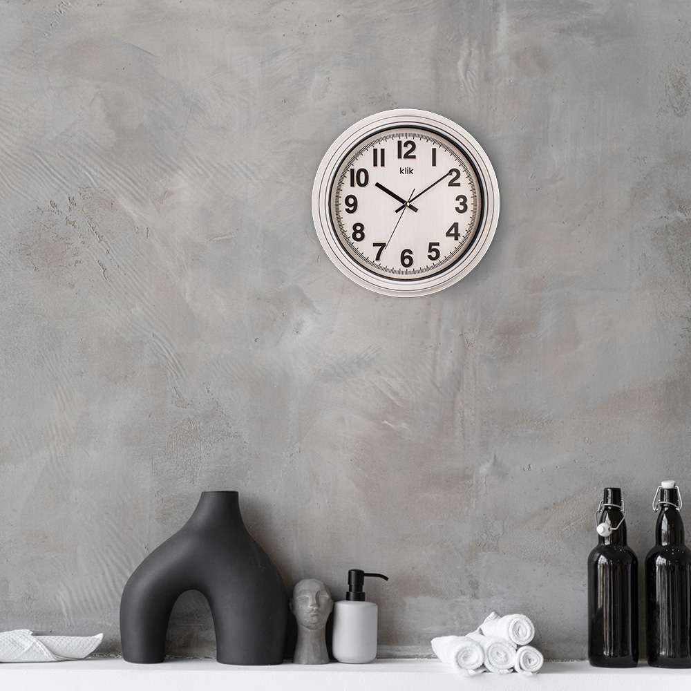 Wallity dzиден часовник Auris, 34x34 см, бел