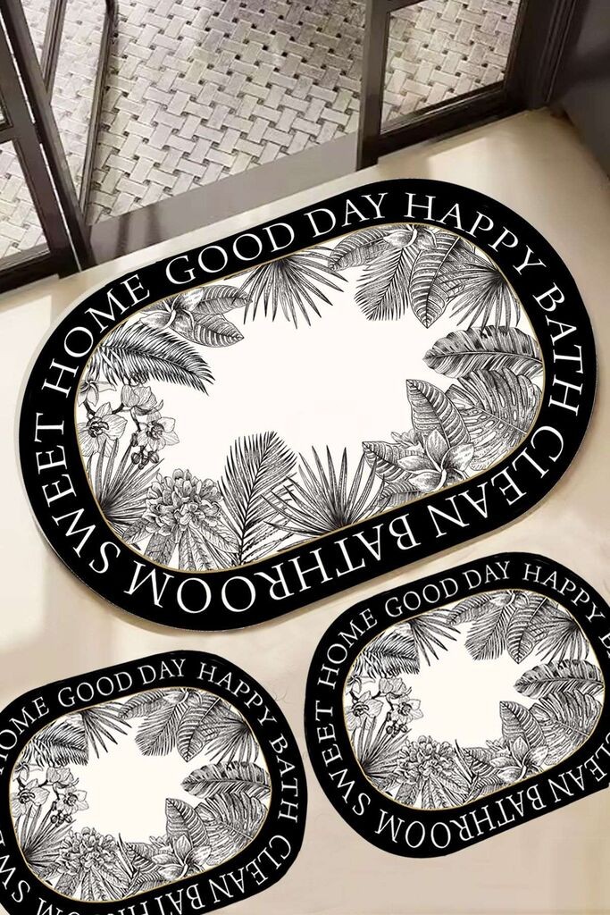 Комплет килим за бања L'essentiel Maison Carriera, 3 парчиња, Шарена