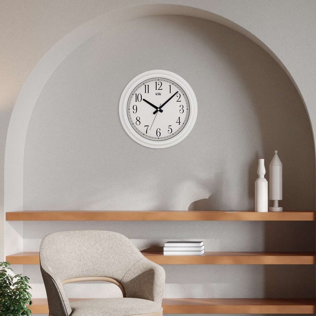 Wallity dzиден часовник Бета, 38x38 см, бел