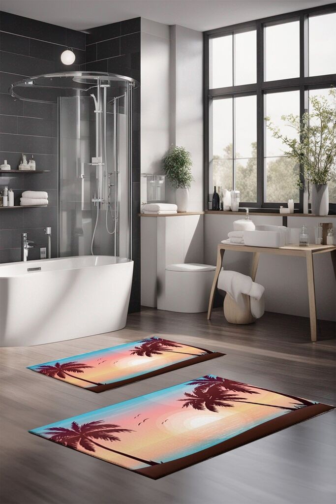 Комплет теписи за бања L'essentiel Maison CT-5188, 2 парчиња, шарени