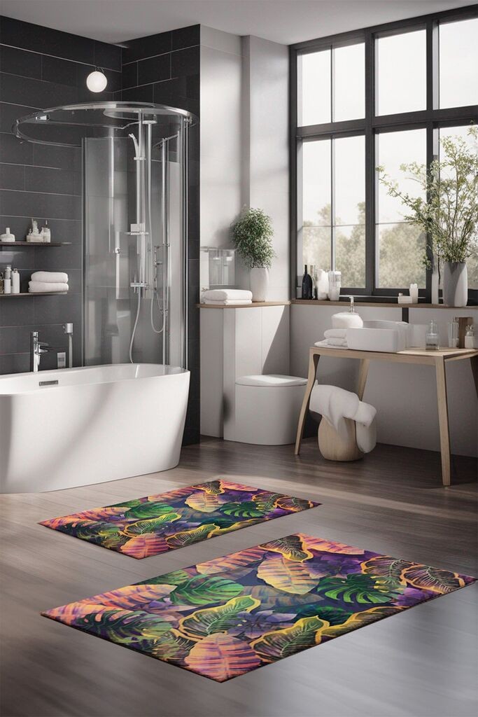 Комплет теписи за бања L'essentiel Maison CT-5330, 2 парчиња, виолетова