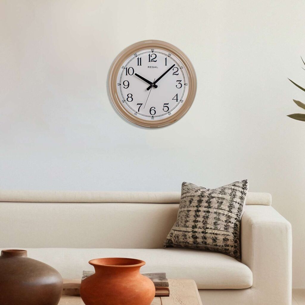 Wallity Classic dzиден часовник, 40x40 см, крем боја