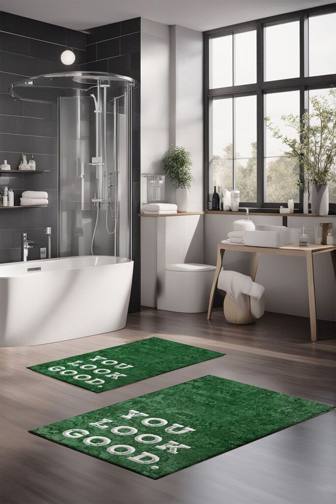 Комплет теписи за бања L'essentiel Maison CT-5415, 2 парчиња, зелена