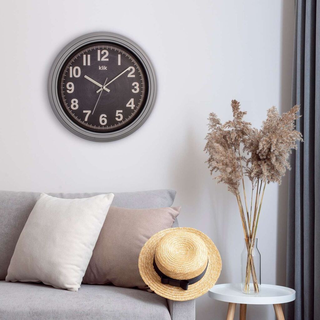 Wallity dzиден часовник Auris, 34x34 см, сив