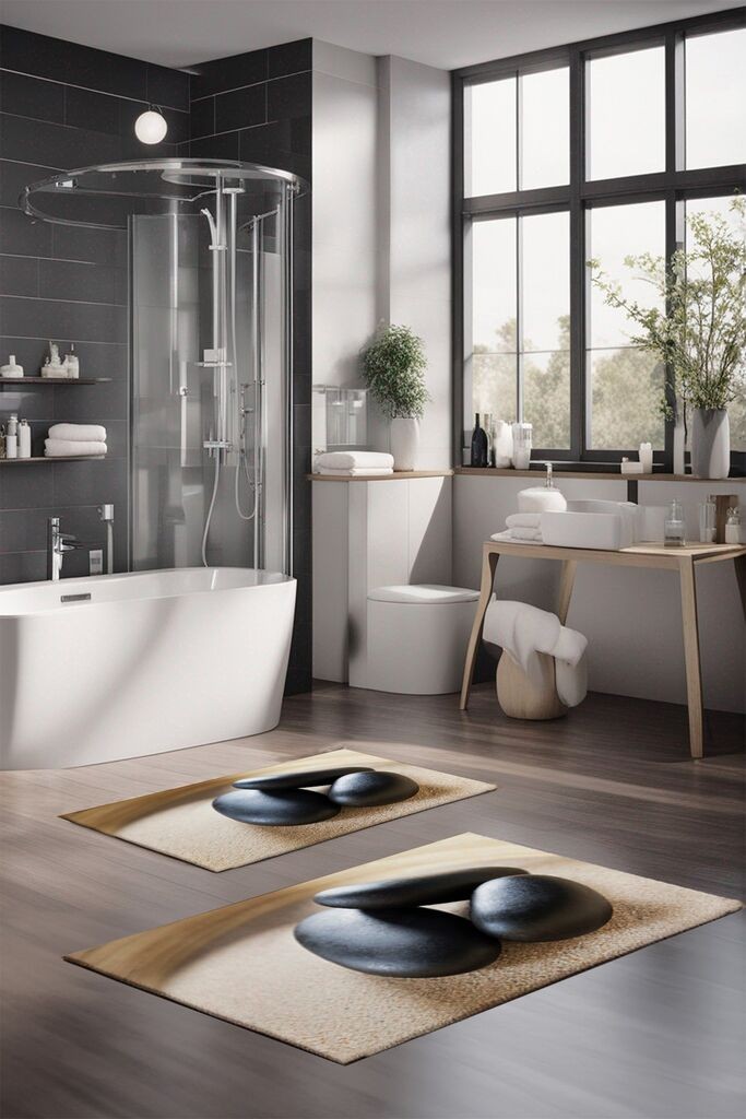 Комплет простирки за бања L'essentiel Maison CT-5174, 2 парчиња, шарени