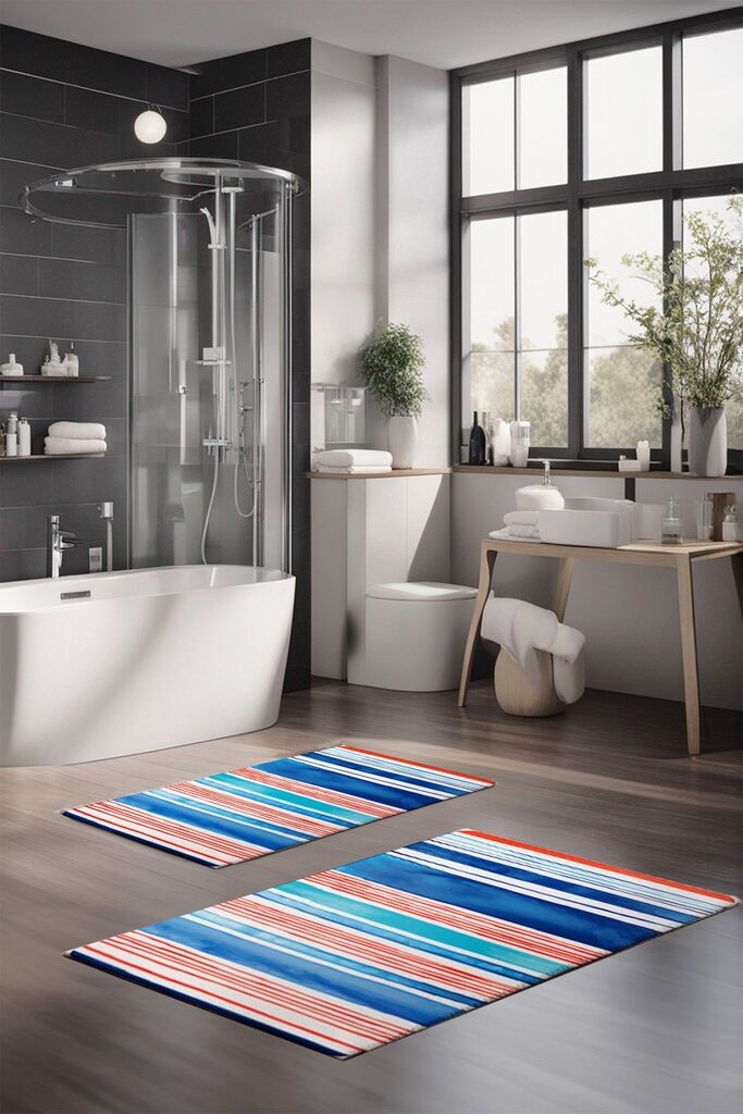 Комплет теписи за бања L'essentiel Maison CT-5293, 2 парчиња, шарени