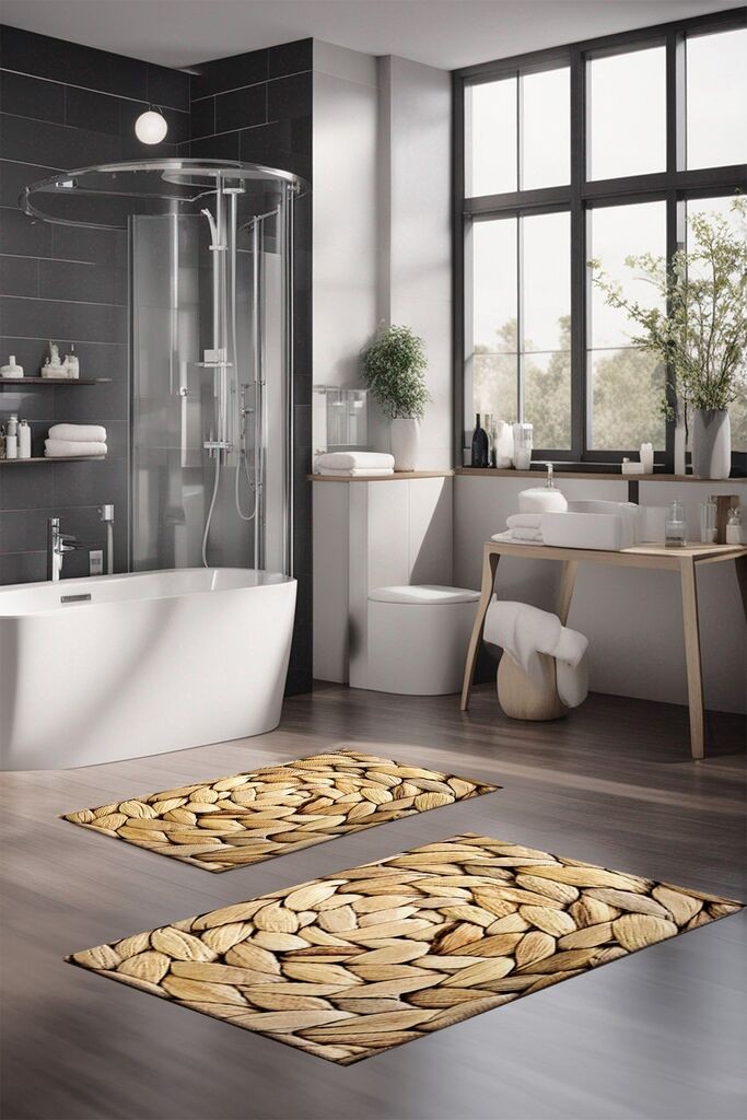 L'essentiel Maison Комплет патосници за бања CT-5263, 2 парчиња, беж