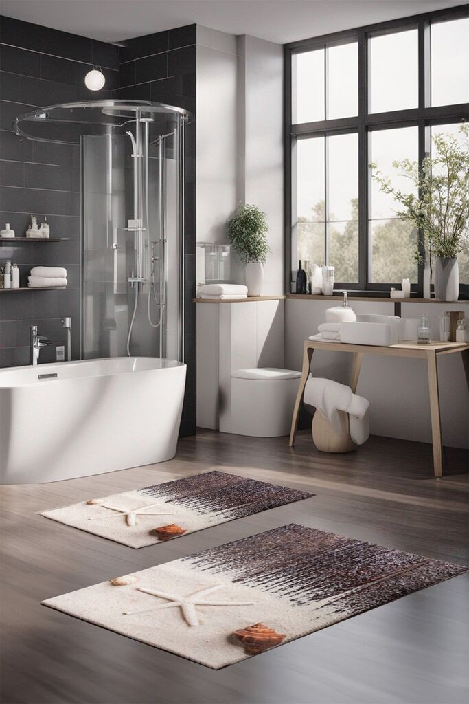 Комплет теписи за бања L'essentiel Maison CT-5273, 2 парчиња, шарени