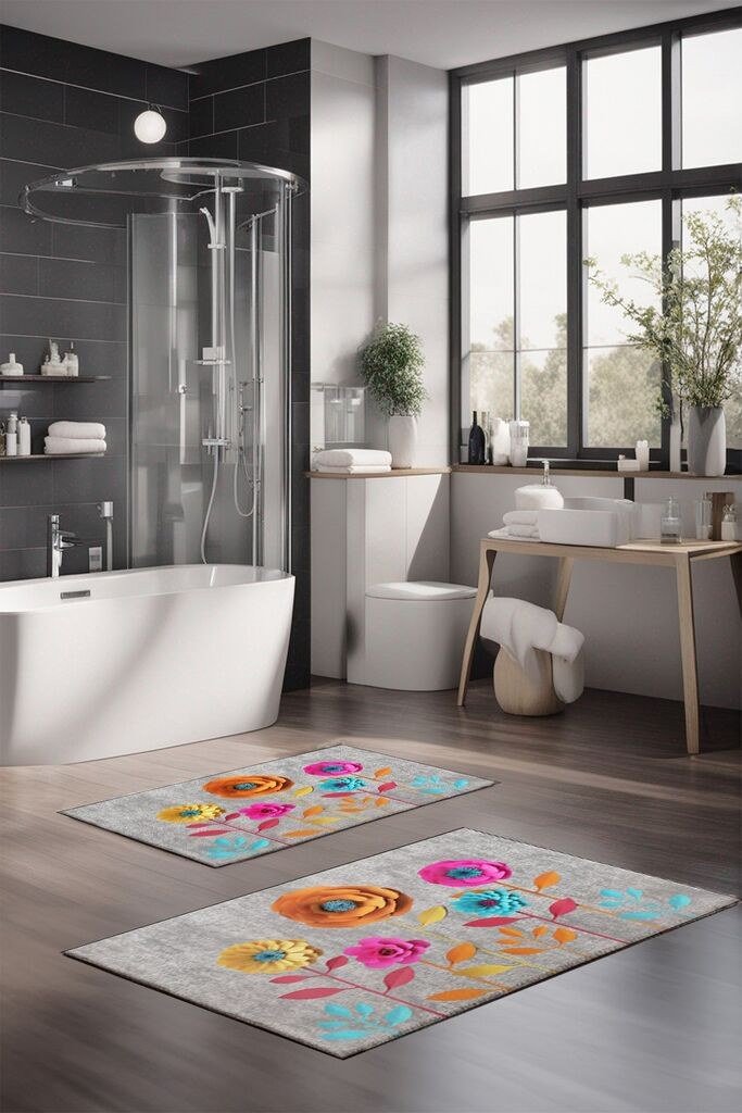 Комплет теписи за бања L'essentiel Maison CT-5360, 2 парчиња, шарени