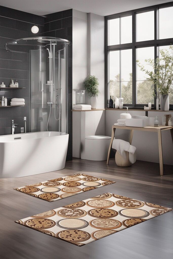 Комплет подлоги за бања L'essentiel Maison CT-5350, 2 парчиња, кафеави