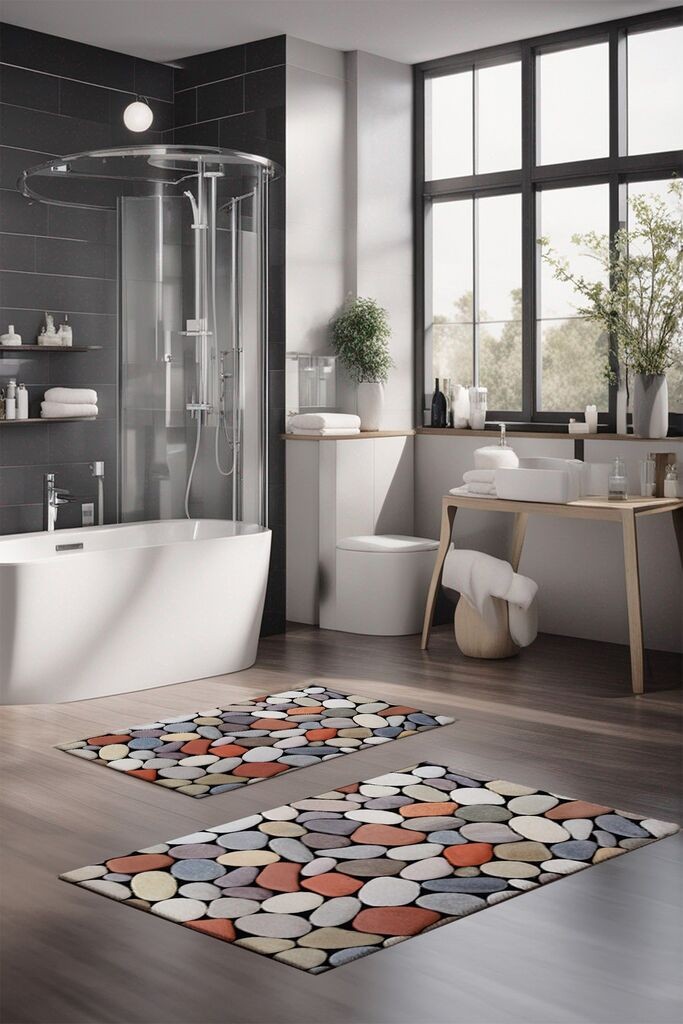 Комплет теписи за бања L'essentiel Maison CT-5199, 2 парчиња, шарени