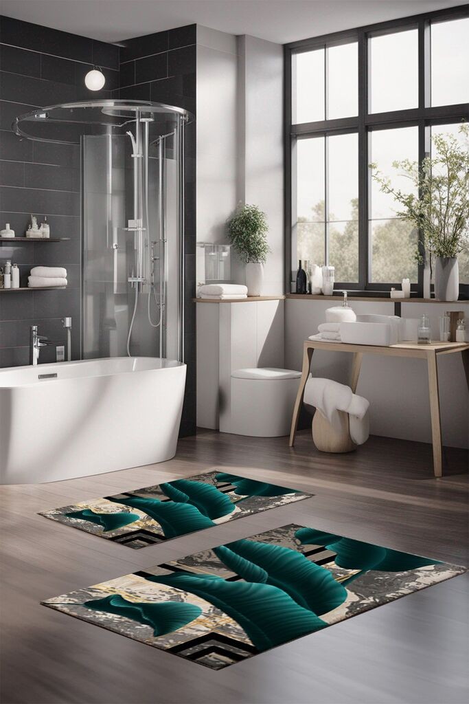 Комплет теписи за бања L'essentiel Maison CT-5086, 2 парчиња, шарени