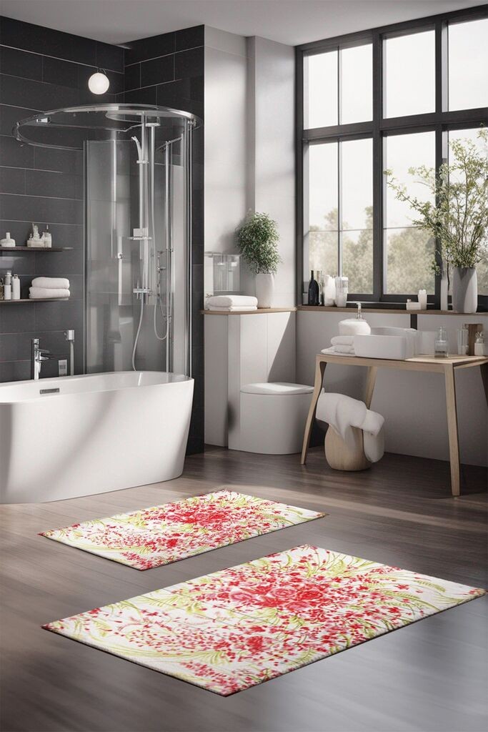 Комплет теписи за бања L'essentiel Maison CT-5298, 2 парчиња, шарени