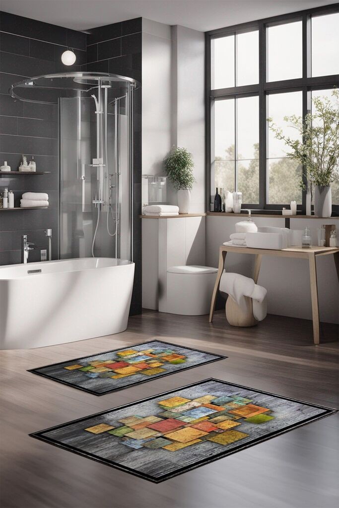 Комплет теписи за бања L'essentiel Maison CT-5088, 2 парчиња, шарени