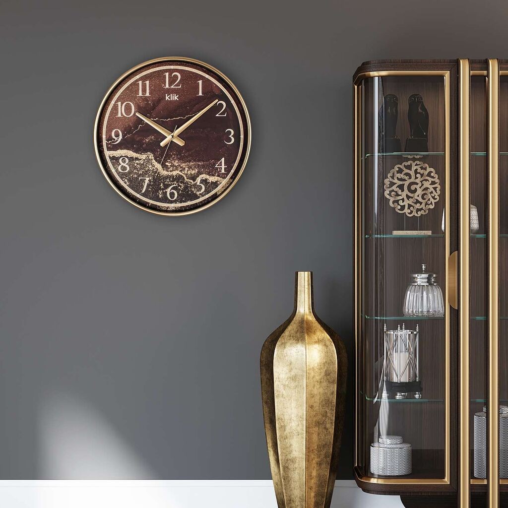 Wallity dzиден часовник Assos, 38x38 см, златна боја