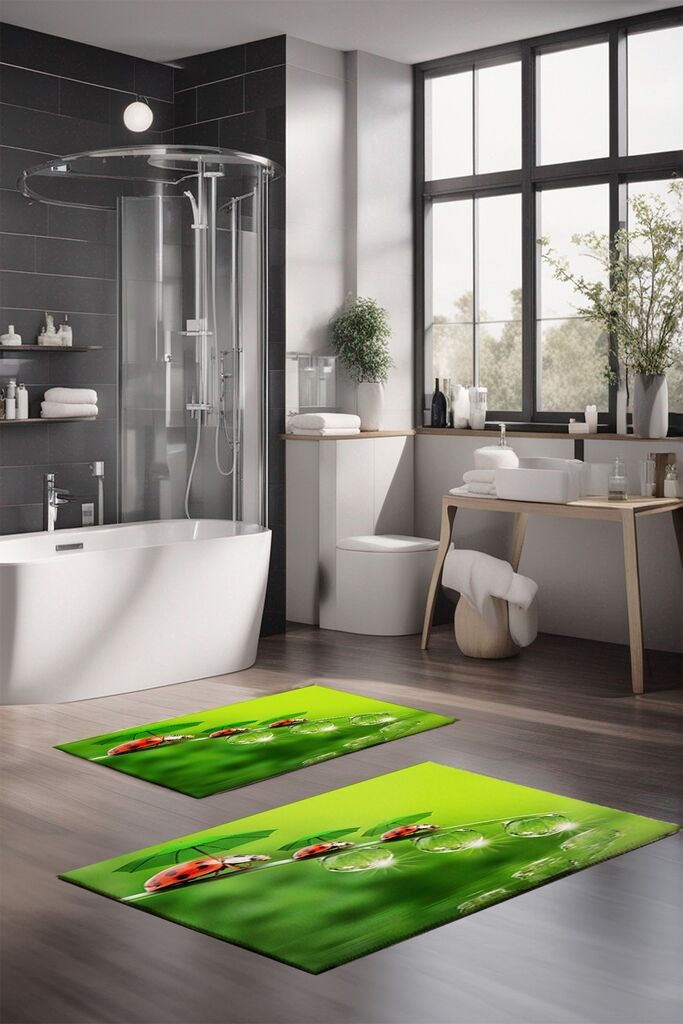 Комплет теписи за бања L'essentiel Maison CT-5134, 2 парчиња, зелена