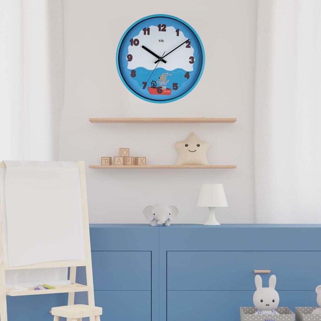 Dzиден часовник Wallity Sea, 30,5x30,5 см, син