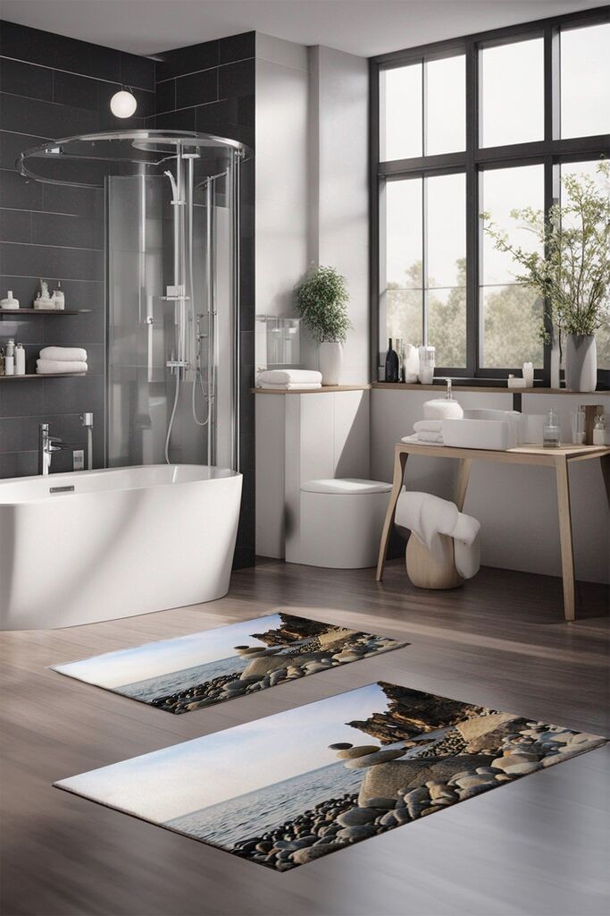 Комплет простирки за бања L'essentiel Maison CT-5106, 2 парчиња, шарени