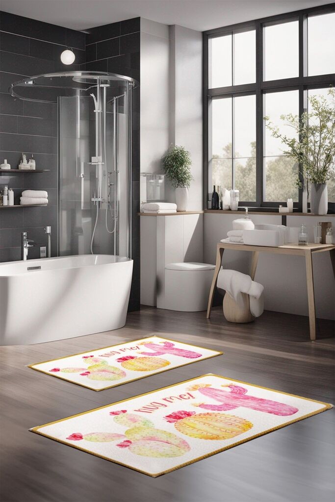 Комплет простирки за бања L'essentiel Maison CT-5280, 2 парчиња, шарени