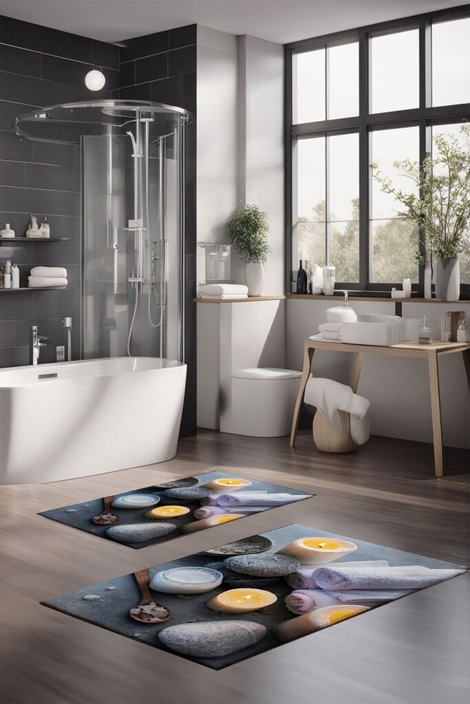 Комплет теписи за бања L'essentiel Maison CT-5342, 2 парчиња, сиви