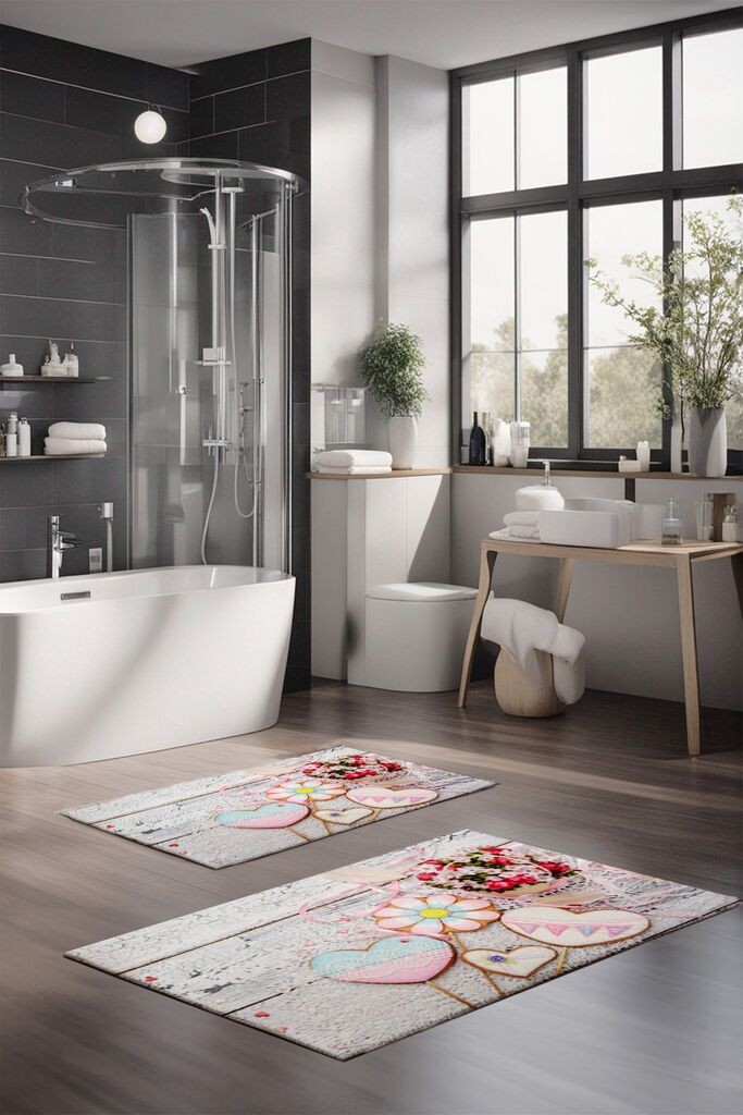 Комплет простирки за бања L'essentiel Maison CT-5213, 2 парчиња, шарени