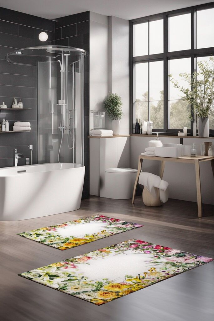 Комплет теписи за бања L'essentiel Maison CT-5227, 2 парчиња, шарени