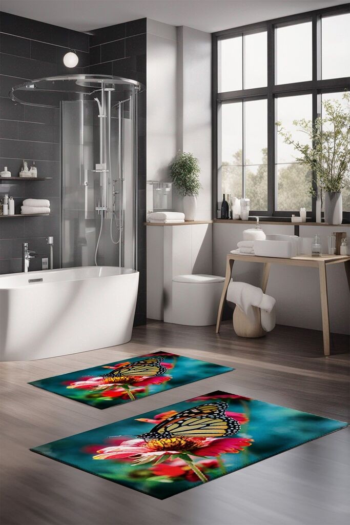 Комплет подлоги за бања L'essentiel Maison CT-5103, 2 парчиња, шарени