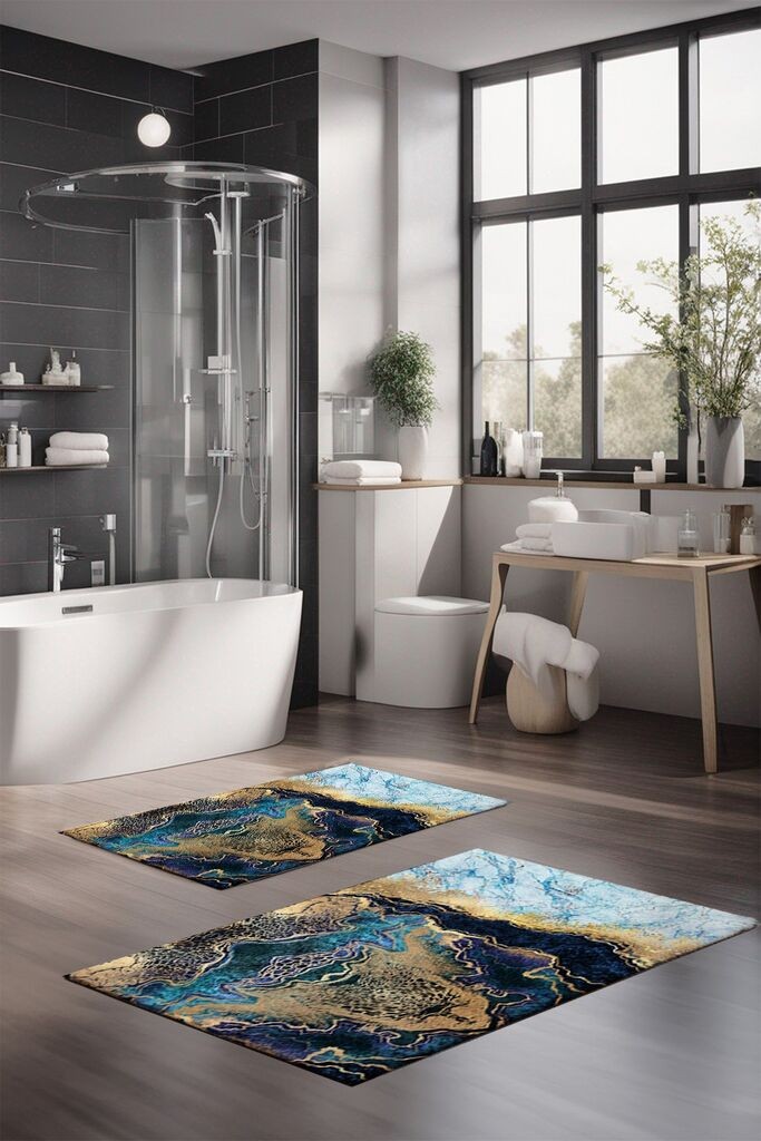 Комплет теписи за бања L'essentiel Maison CT-5023, 2 парчиња, шарени