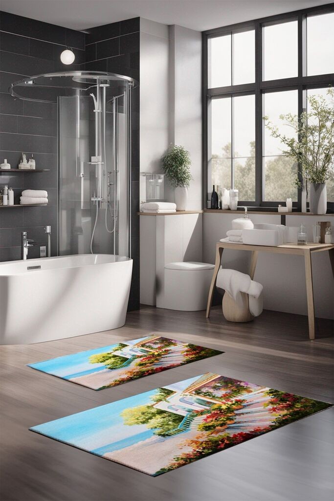 Комплет теписи за бања L'essentiel Maison CT-5138, 2 парчиња, шарени