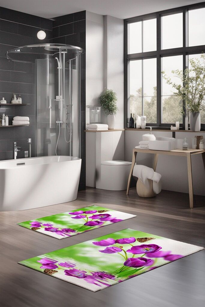 Комплет подлоги за бања L'essentiel Maison CT-5133, 2 парчиња, шарени