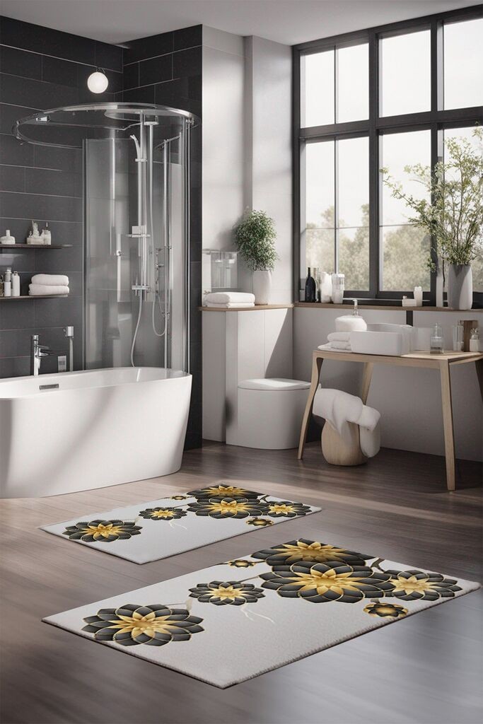 Комплет теписи за бања L'essentiel Maison CT-5065, 2 парчиња, шарени