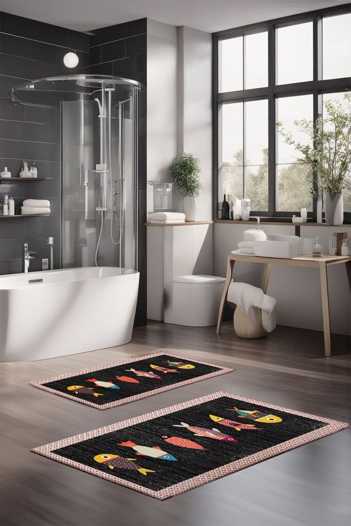 Комплет простирки за бања L'essentiel Maison CT-5292, 2 парчиња, шарени