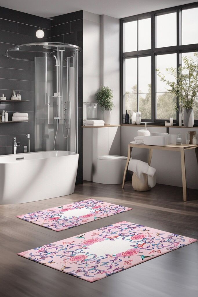 Комплет теписи за бања L'essentiel Maison CT-5248, 2 парчиња, светло розова