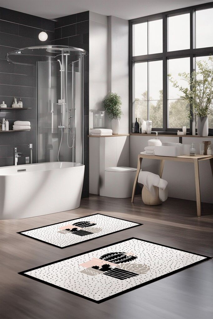 Комплет теписи за бања L'essentiel Maison CT-5265, 2 парчиња, бели