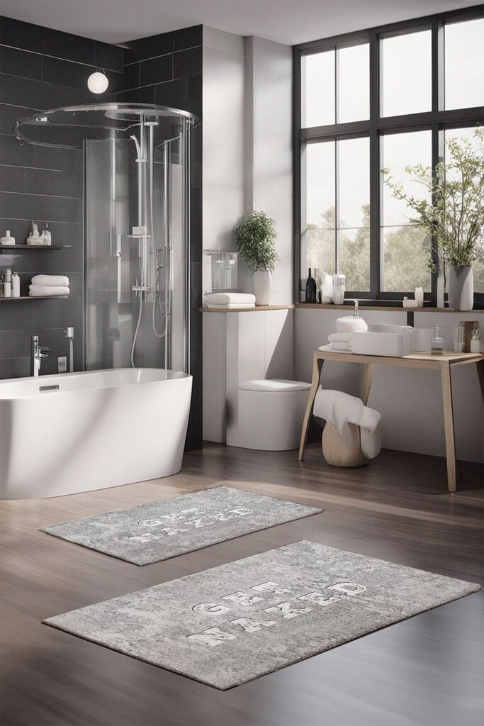 Комплет теписи за бања L'essentiel Maison CT-5397, 2 парчиња, светло сива боја