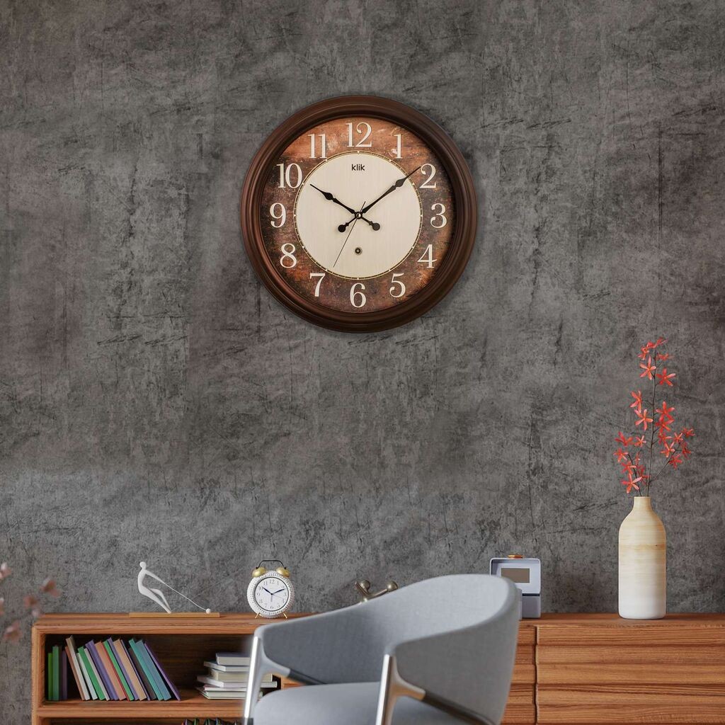 Wallity dzиден часовник Дидим, 46x46 см, кафеав