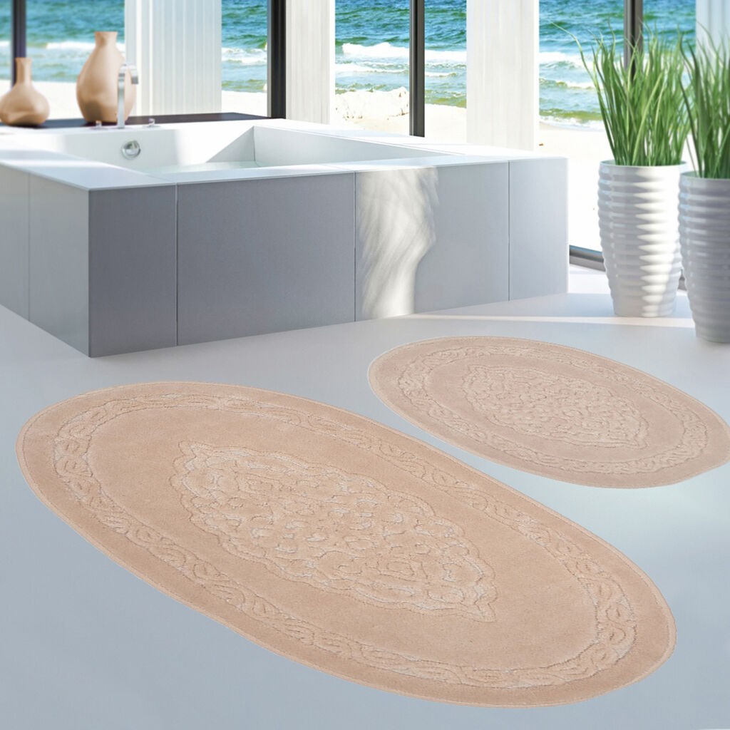 Комплет подлоги за бања L'essentiel Maison Cottonkt 000222, 2 парчиња, кремаста