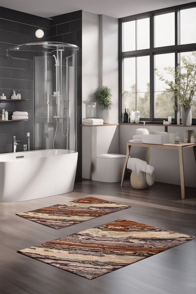 Комплет простирки за бања L'essentiel Maison CT-5031, 2 парчиња, шарени