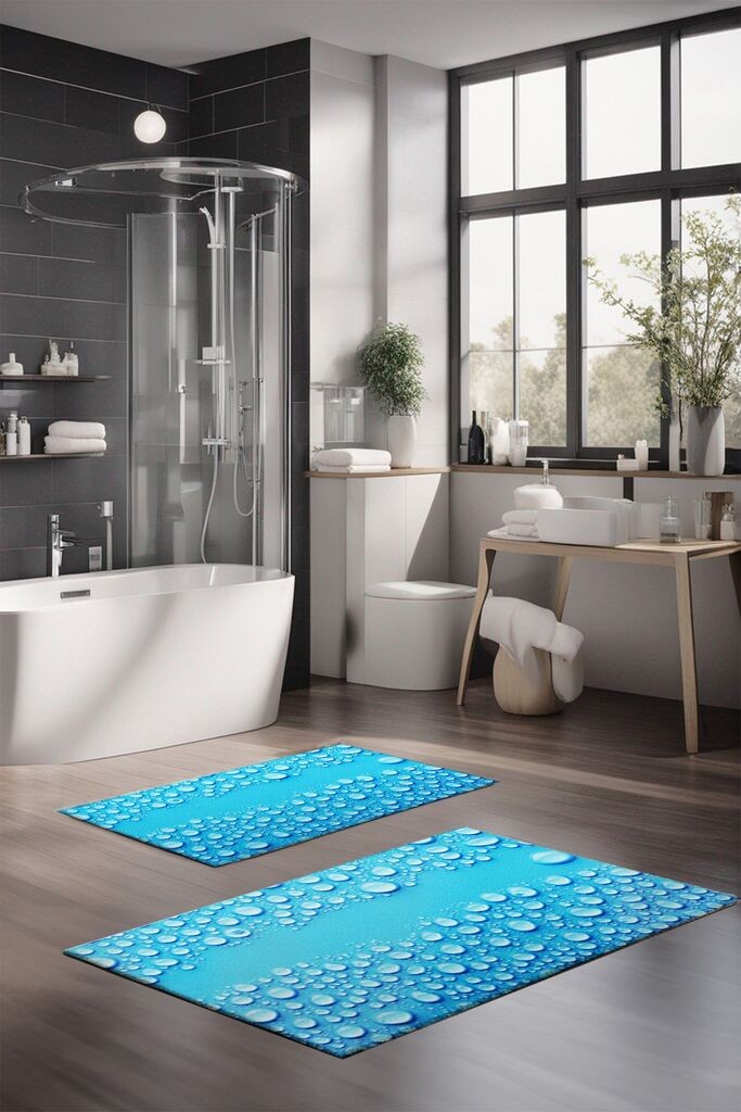 L'essentiel Maison Комплет килими за бања CT-5203, 2 парчиња, тиркизна