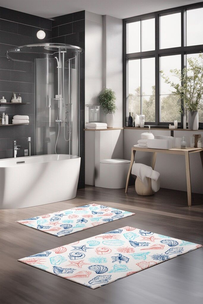 Комплет теписи за бања L'essentiel Maison CT-5231, 2 парчиња, шарени