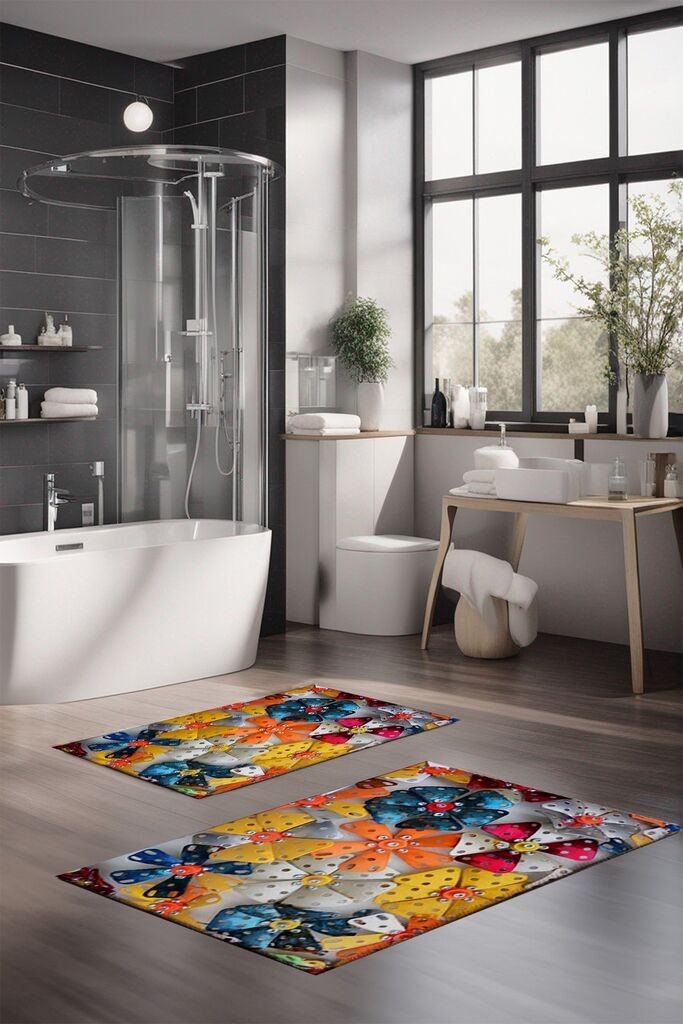 Комплет простирки за бања L'essentiel Maison CT-5356, 2 парчиња, шарени