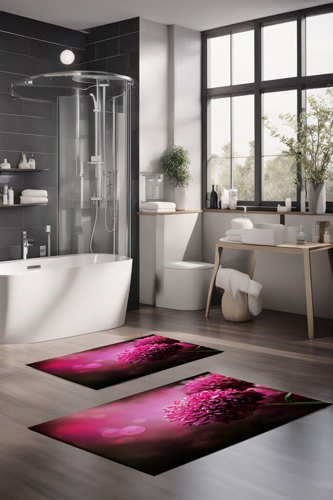 Комплет простирки за бања L'essentiel Maison CT-5121, 2 парчиња, розова