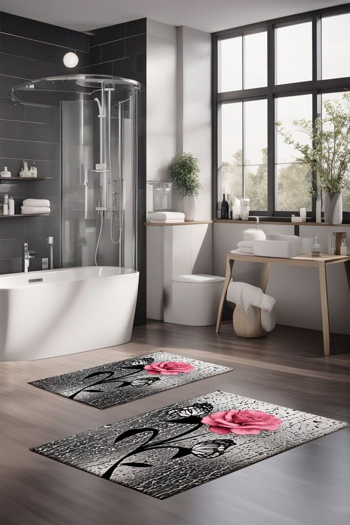 Комплет теписи за бања L'essentiel Maison CT-5385, 2 парчиња, сиви