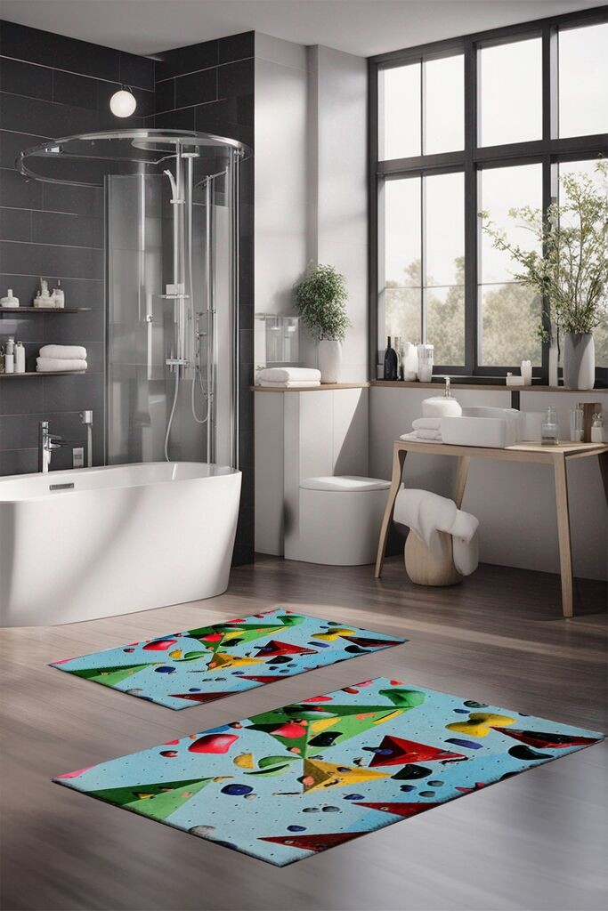 Комплет простирки за бања L'essentiel Maison CT-5366, 2 парчиња, шарени