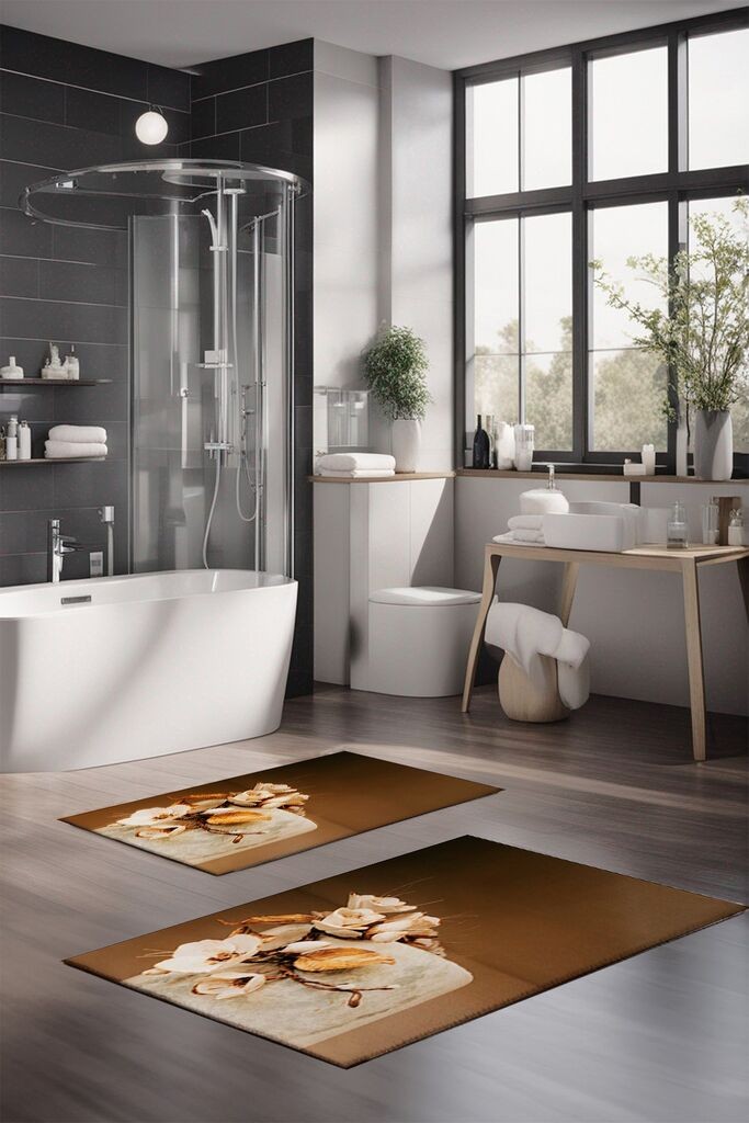 Комплет теписи за бања L'essentiel Maison CT-5368, 2 парчиња, кафеава боја