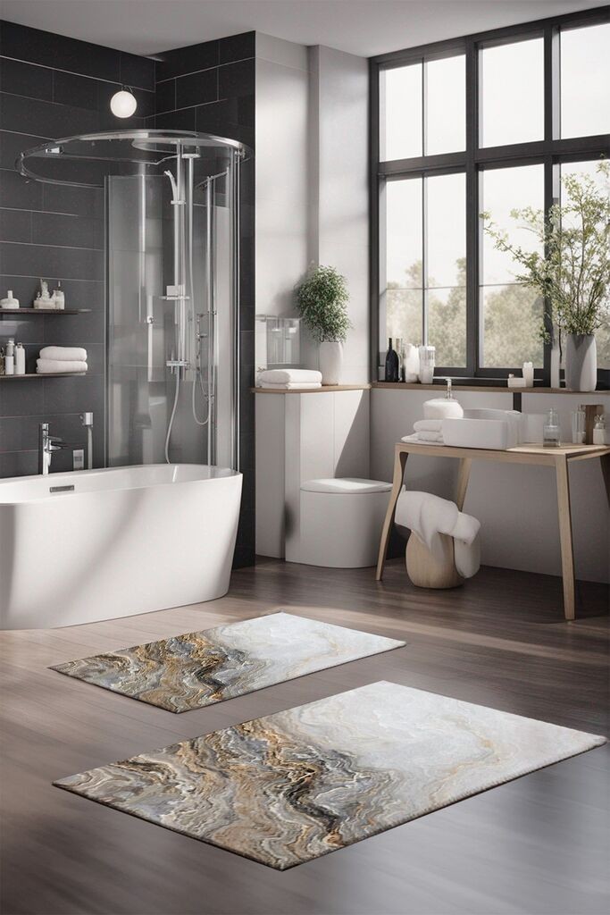 Комплет простирки за бања L'essentiel Maison CT-5035, 2 парчиња, сиви