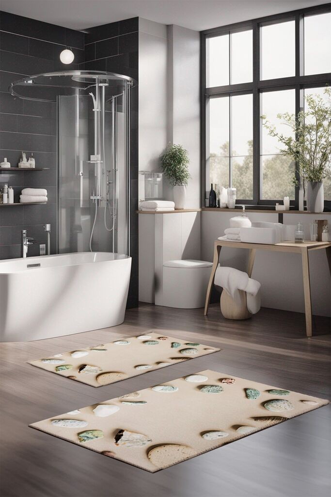 Комплет теписи за бања L'essentiel Maison CT-5371, 2 парчиња, крем боја