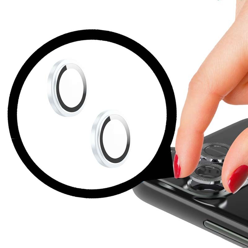 Заштитно стакло за камера - iPhone 15/15 Plus - Сребрена