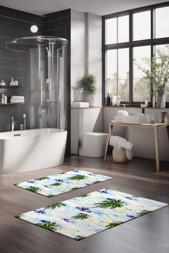 Комплет теписи за бања L'essentiel Maison CT-5238, 2 парчиња, шарени