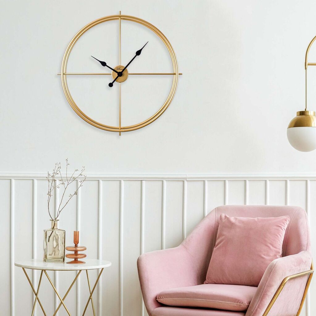 Wallity dzиден часовник скандинавски, 66x66 см, златна боја